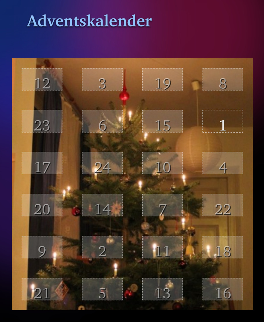 Screenshot von meinem Adventskalender