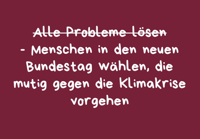 Vorsätze für das neue Jahr: Menschen in den neuen Bundestag wählen, die mutig gegen die Klimakrise vorgehen